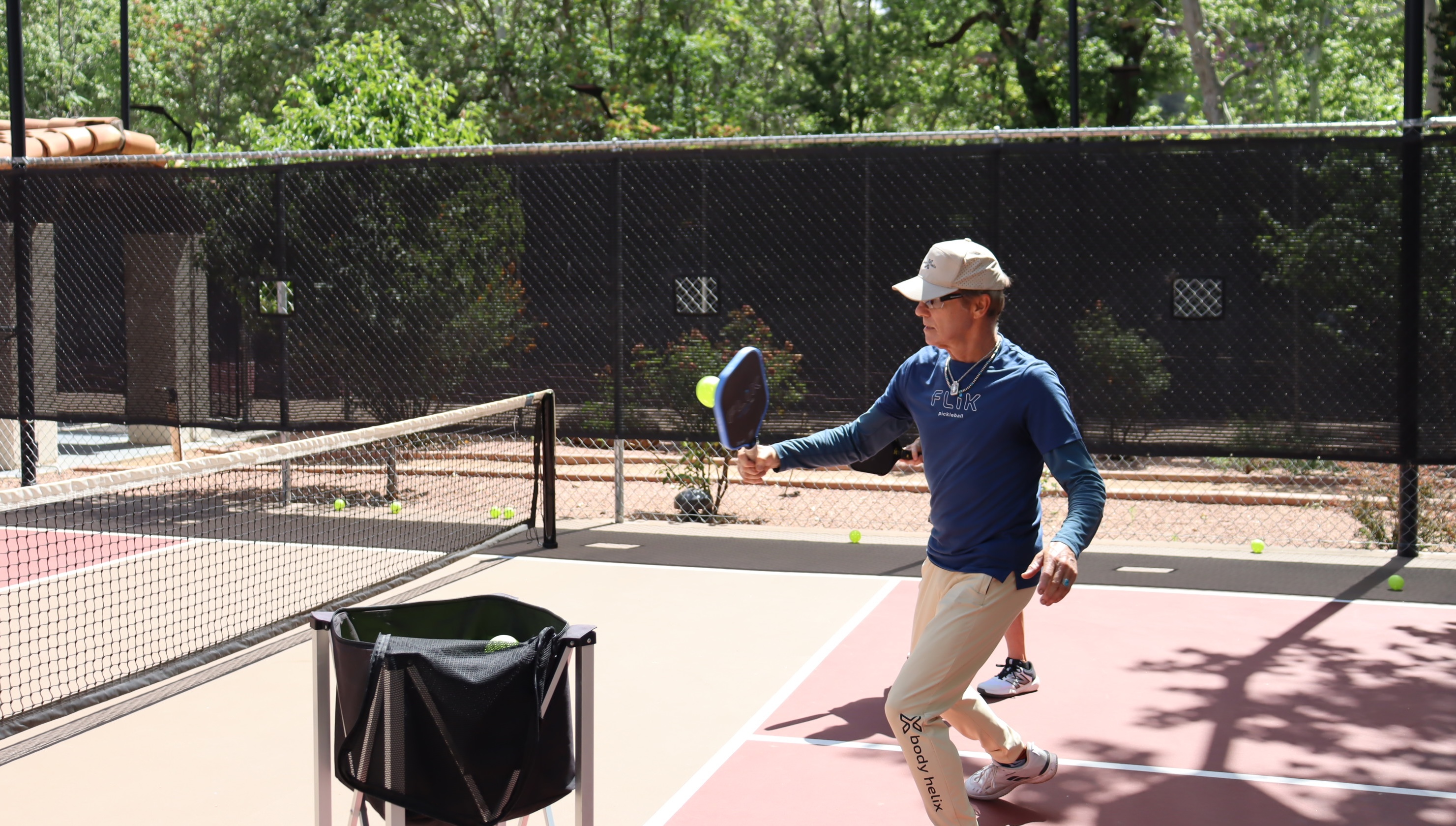 Derek coaching on the pickleball court